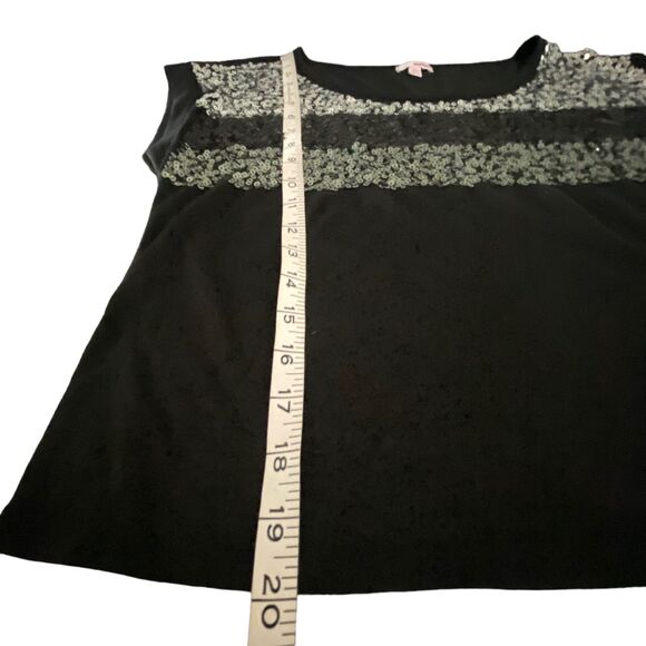 Bongo Black sparkly Sequin Shirt Cropped Top Medium - Picture 8 of 8
